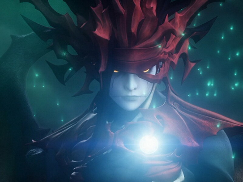 character with glowing chest