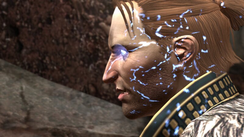 character with glowing effects