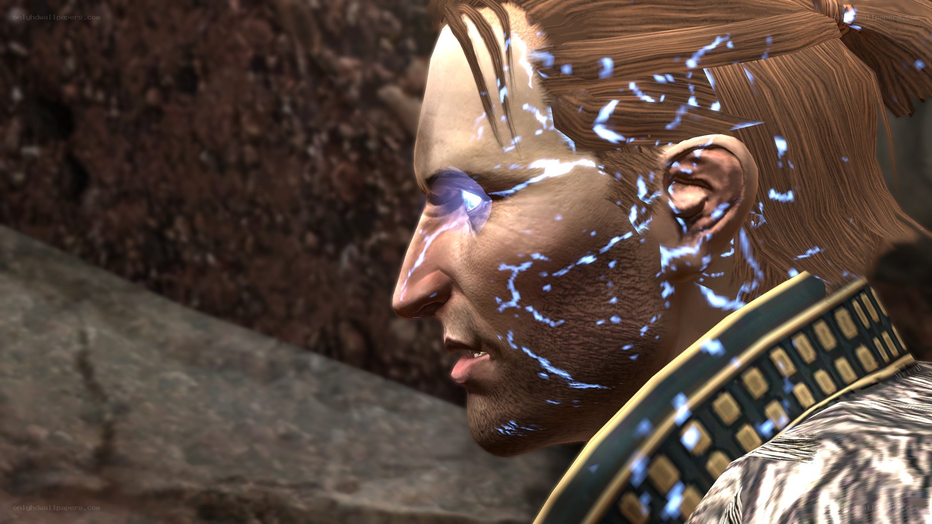character with glowing effects