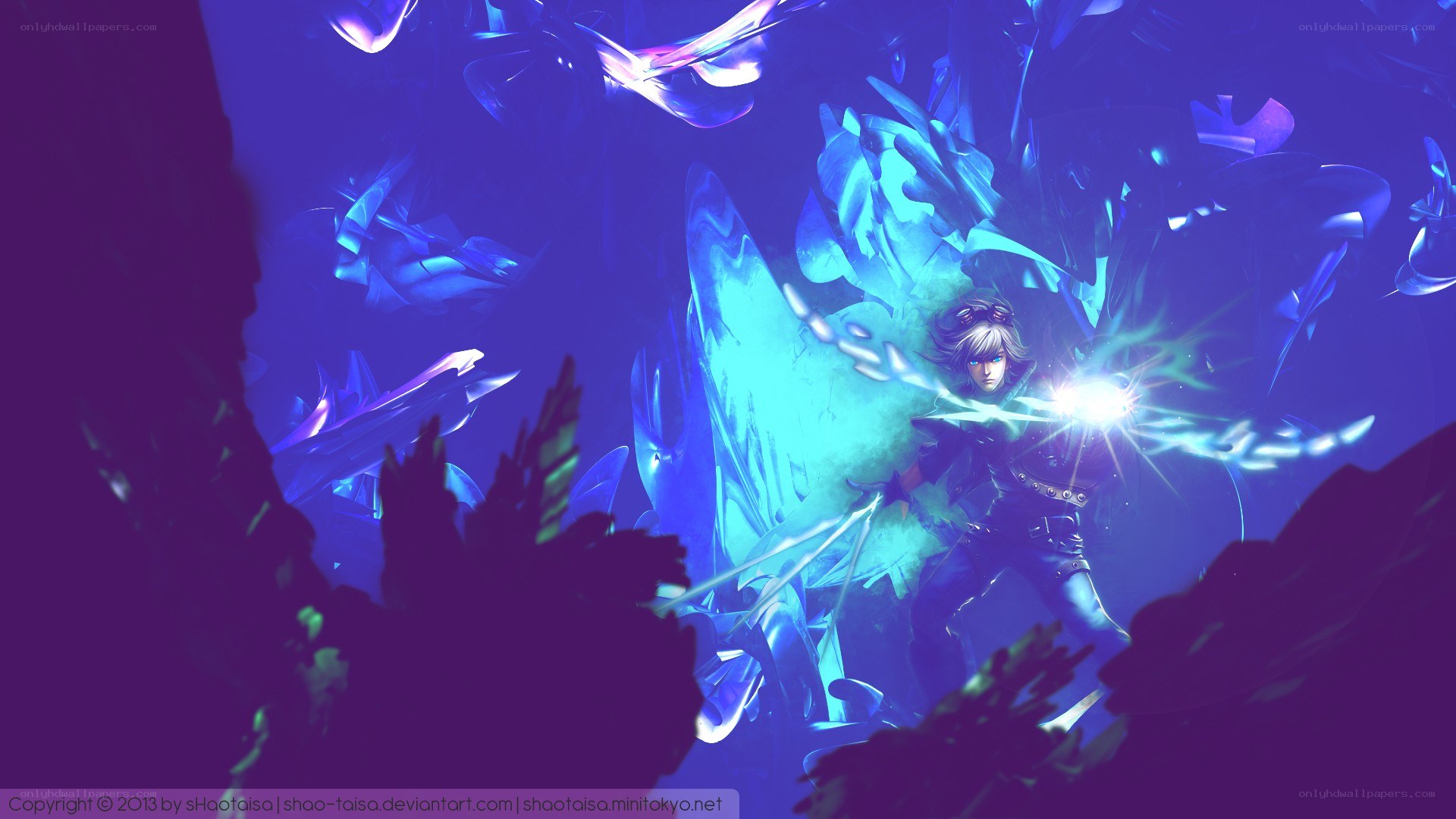 character with glowing energy