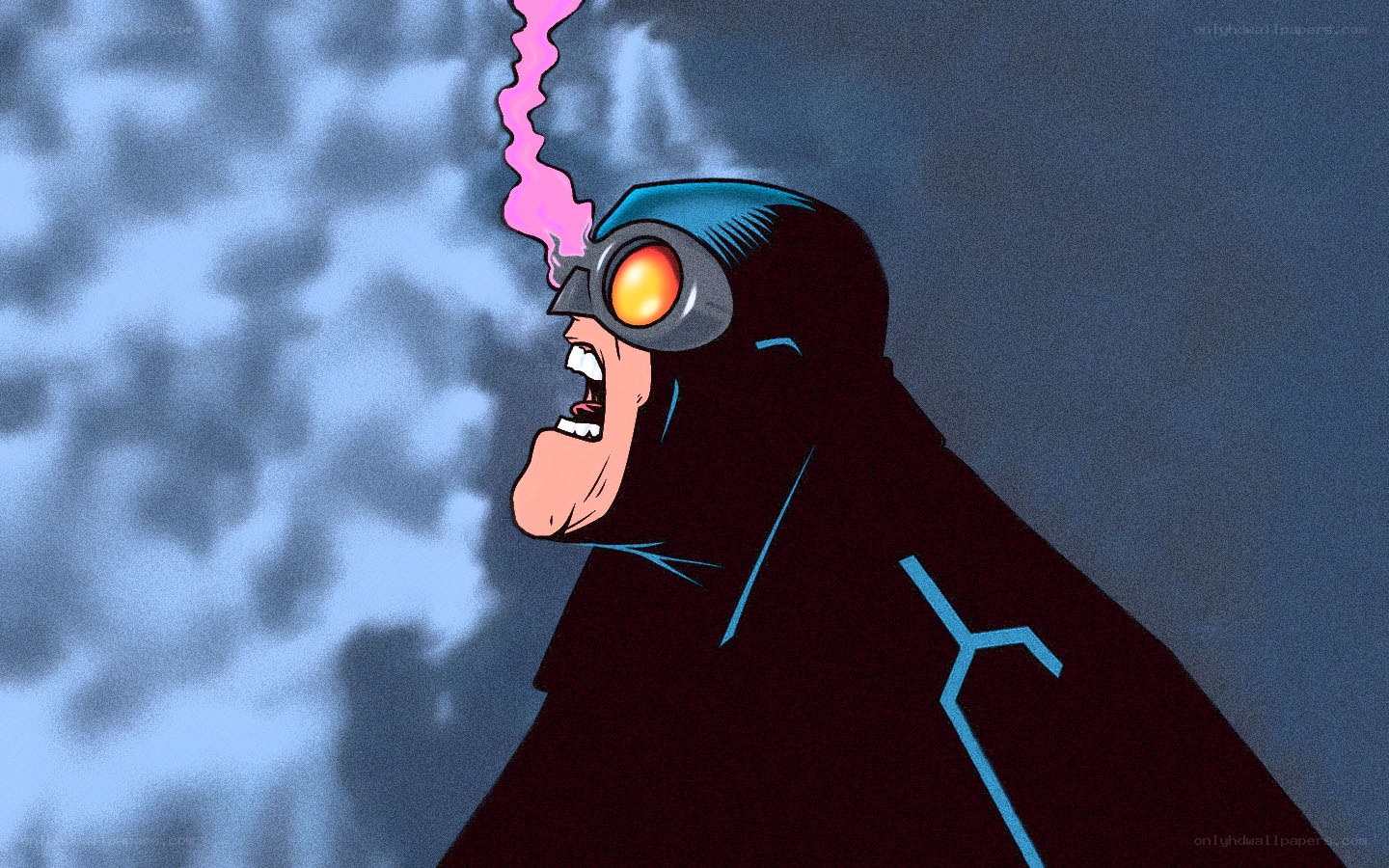 character with glowing eye