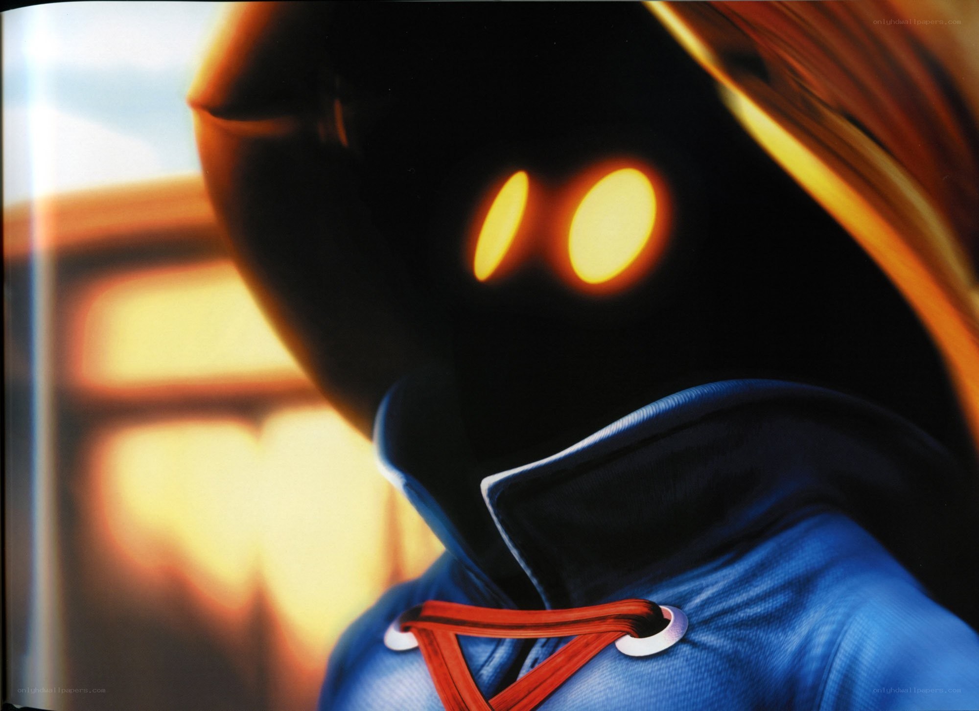 character with glowing eyes