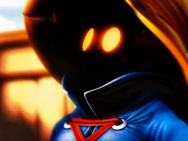 Character with Glowing Eyes — Black, Dramatic, 3d Render, Hooded Cloak