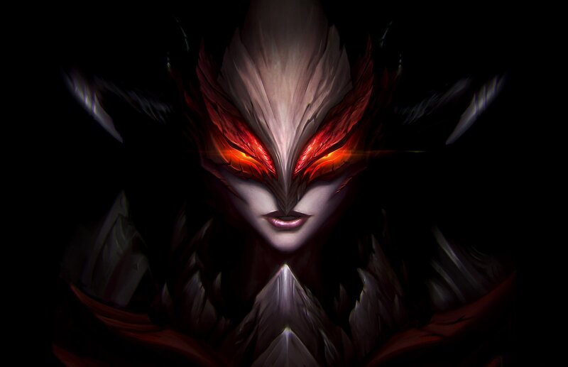 Character with Glowing Eyes — Black, Dramatic, Night, Digital Art, Glowing Red Eyes, Feathered Mask
