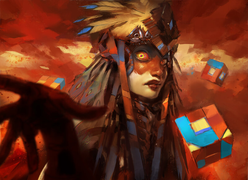 Character with Glowing Eyes — Red, Dramatic