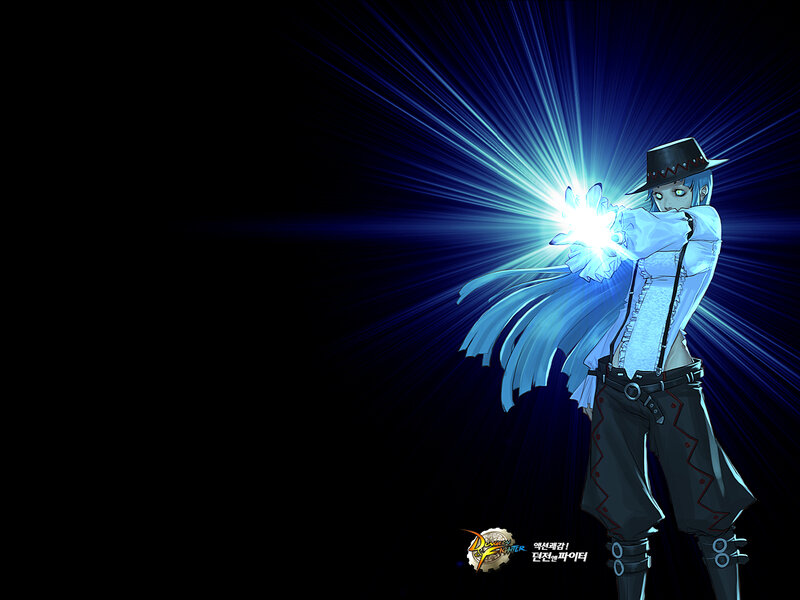 character with glowing hand