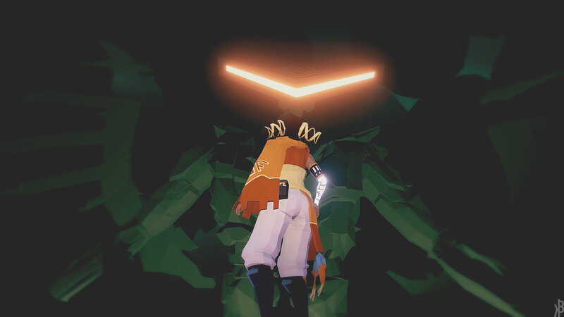 Character with Glowing Helmet