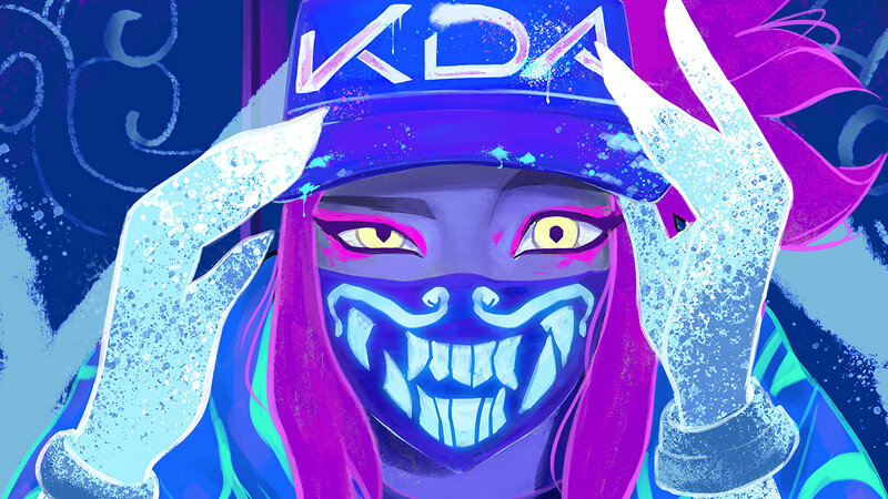 Character with Glowing Mask — Purple
