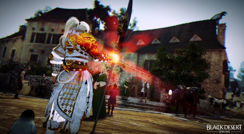 Character with Glowing Staff — White