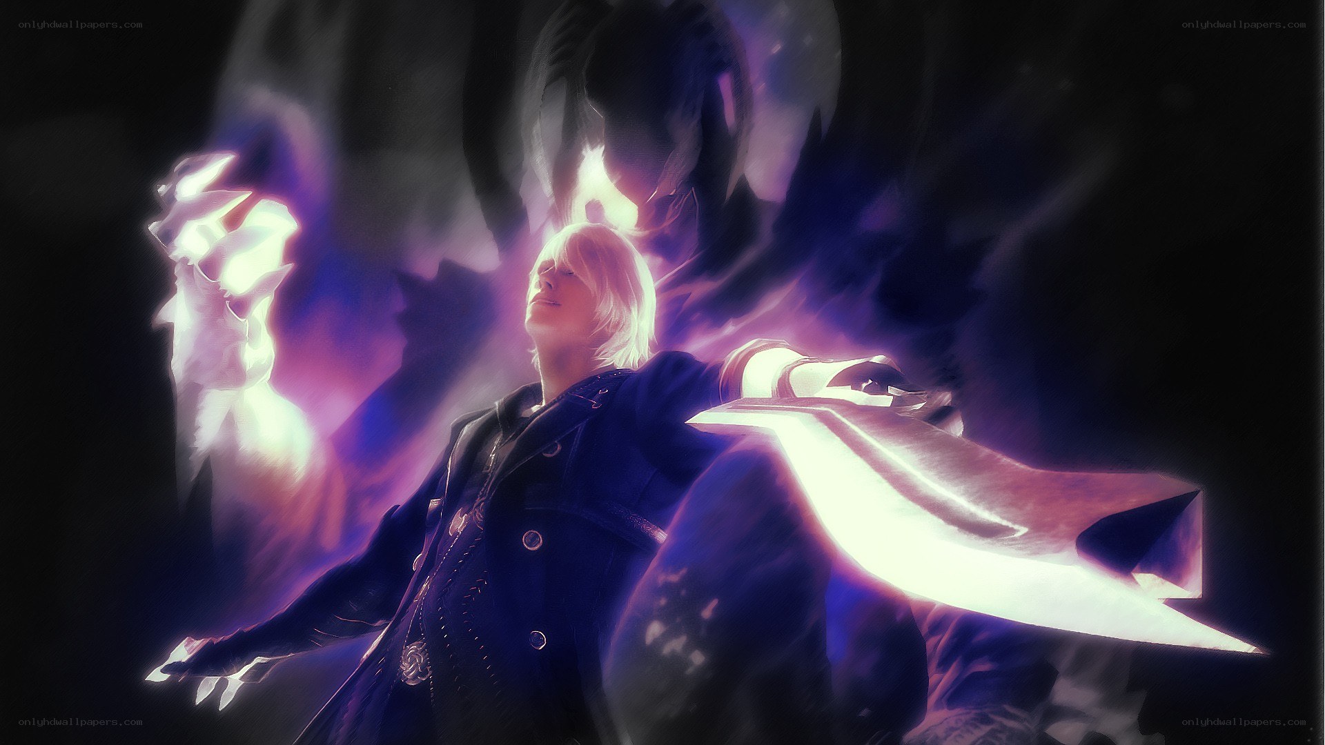 character with glowing sword