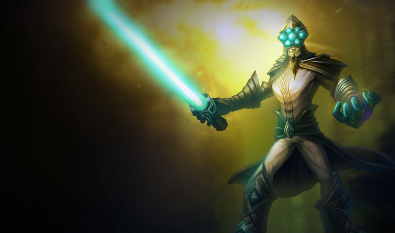Character with Glowing Sword — Green