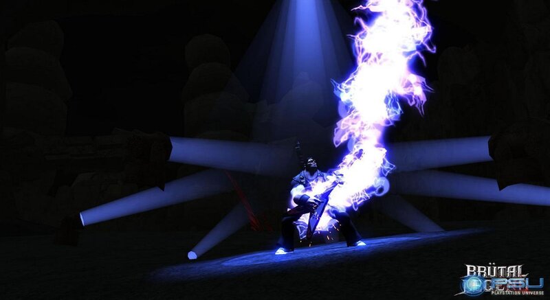 Character with glowing sword in cave
