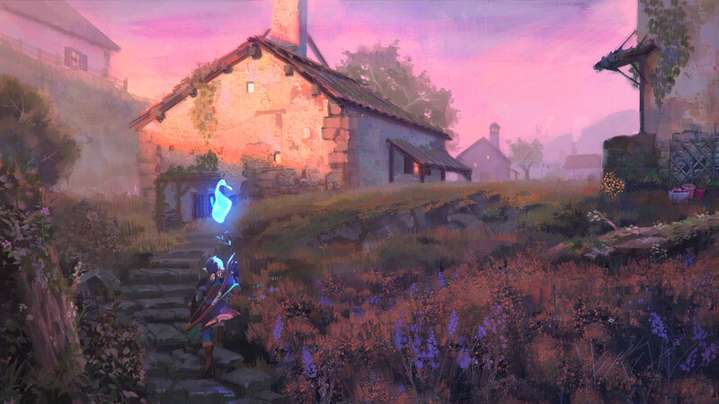 Character with Glowing Sword — Pink
