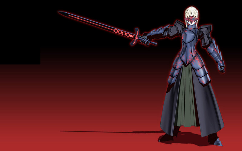 Character with Glowing Sword — Red