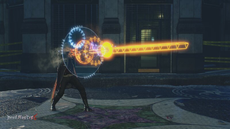 Character with Glowing Weapon — Black, Dramatic, Night