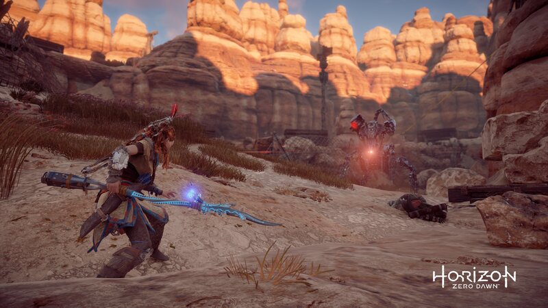 Character with Glowing Weapon — Brown