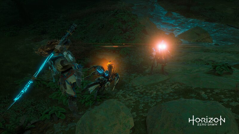 Character with Glowing Weapon — Green, Dark