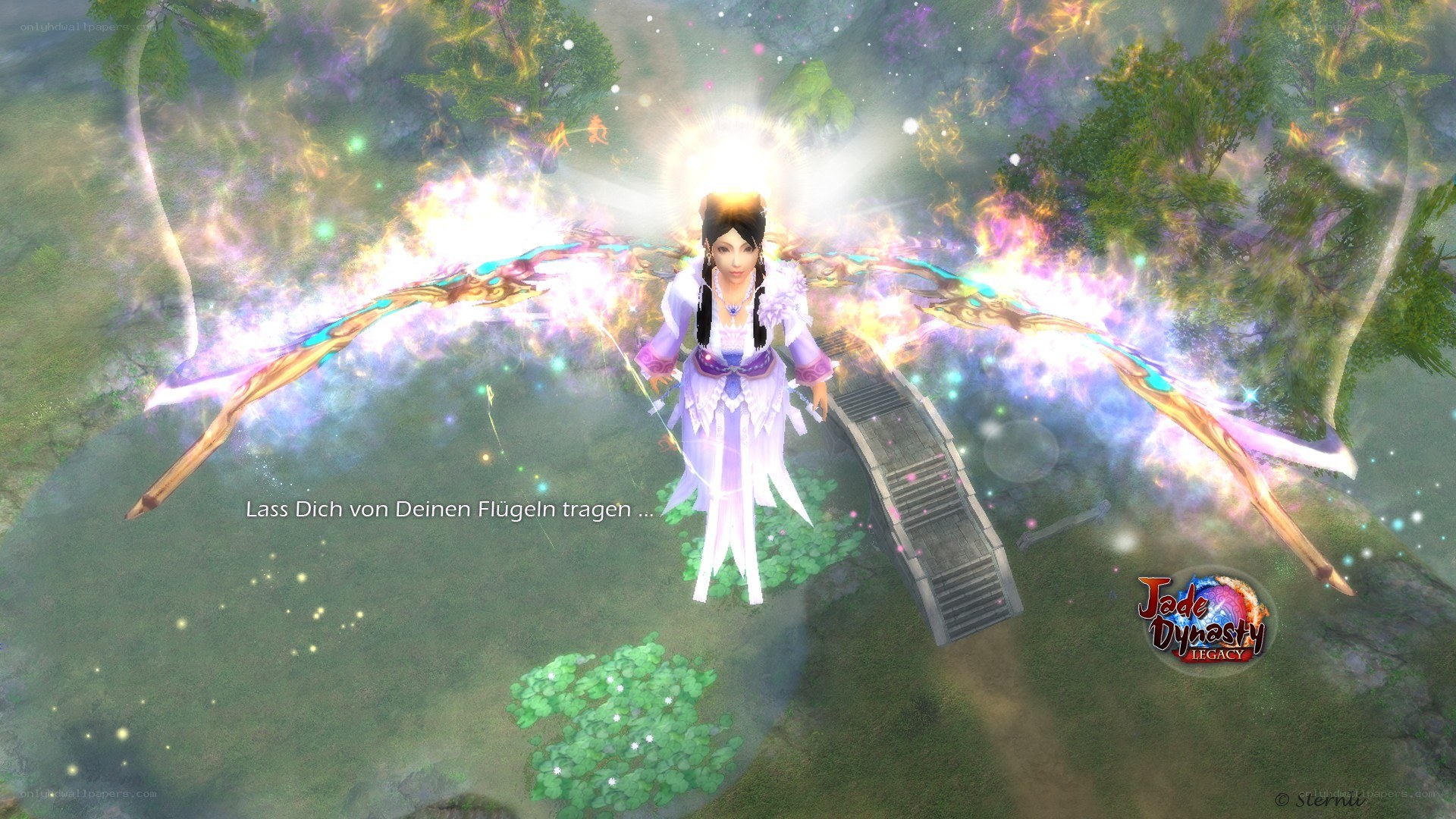 character with glowing wings