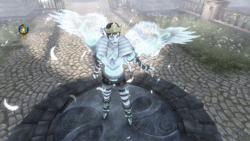 Character with Glowing Wings — White, Mystical