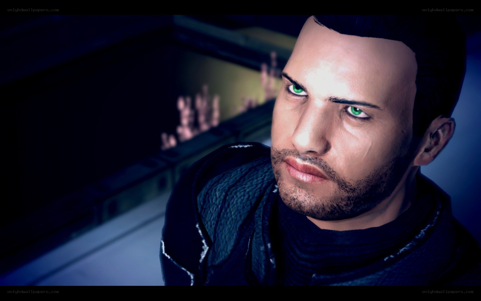 character with green eyes