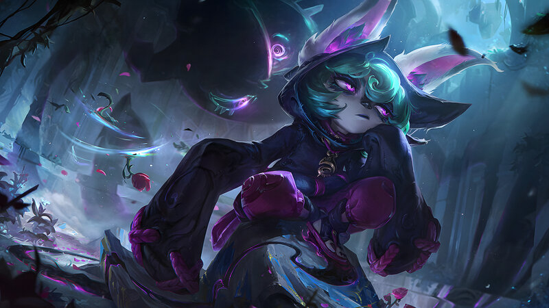 Character with Green Hair — Purple, Dramatic