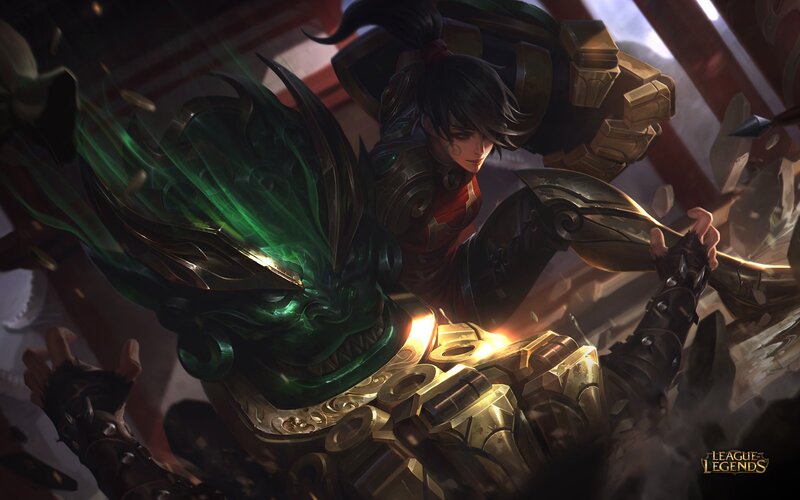 Character with Green Mask — Dramatic