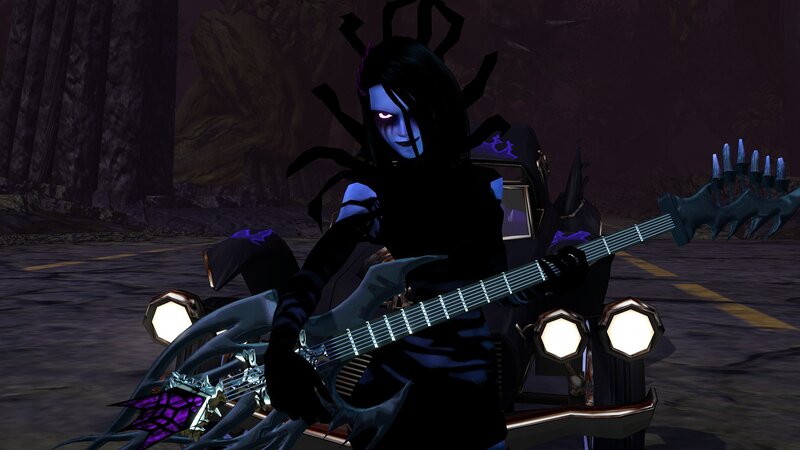 Character with Guitar — Black, Dark, Dramatic