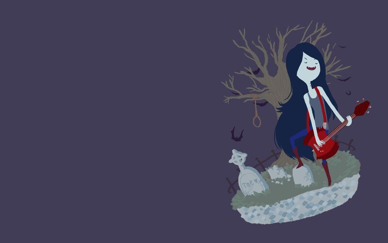 Character with Guitar in Graveyard