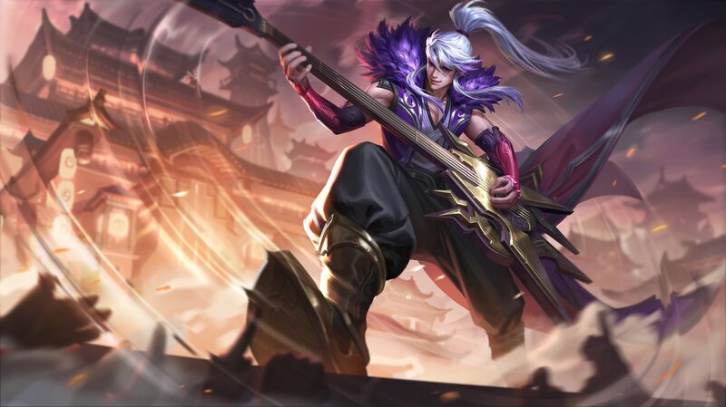 Character with Guitar — Purple, Dramatic