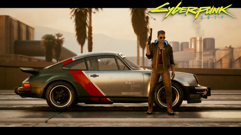 Character with Gun and Car