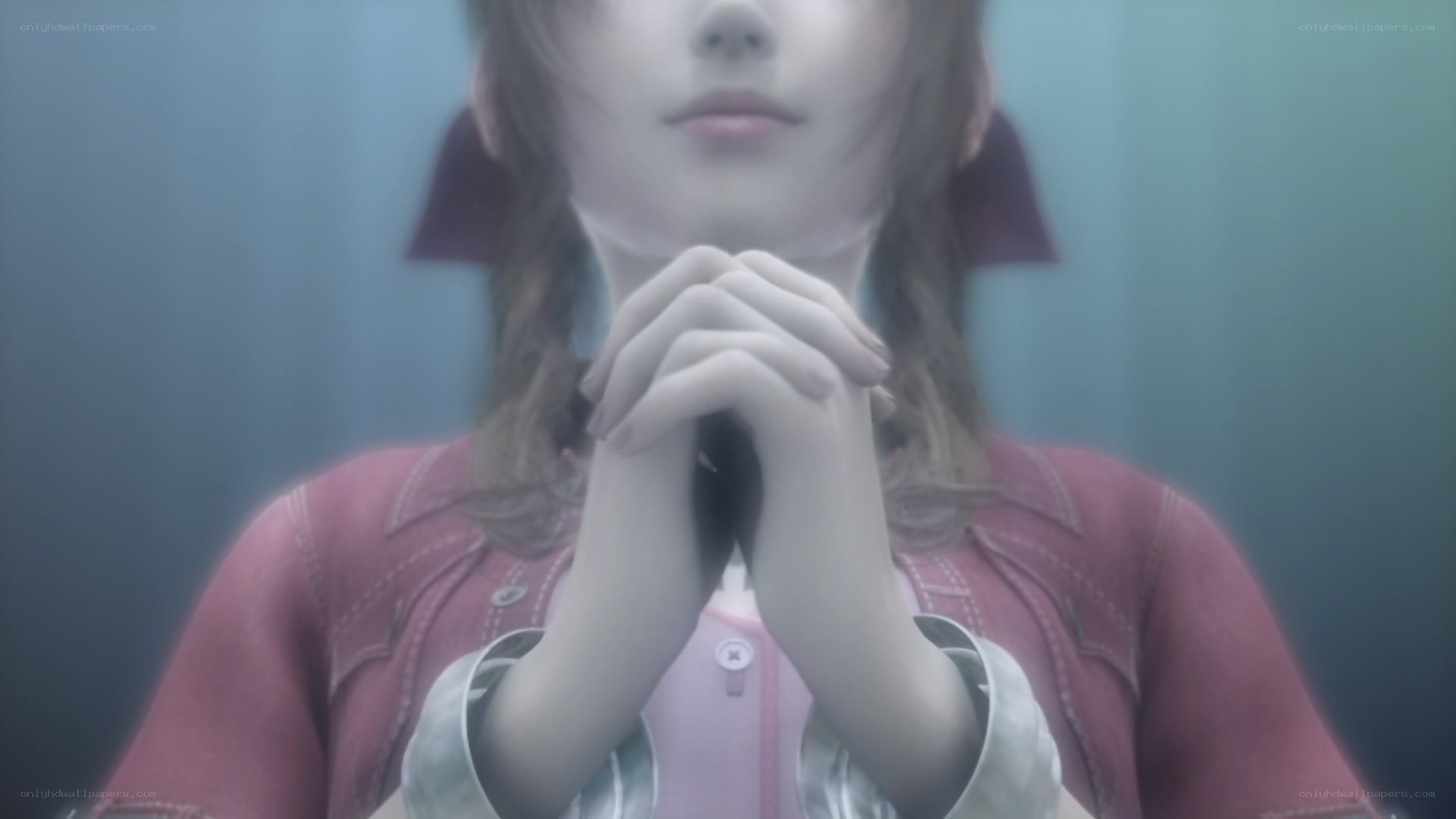 character with hands clasped