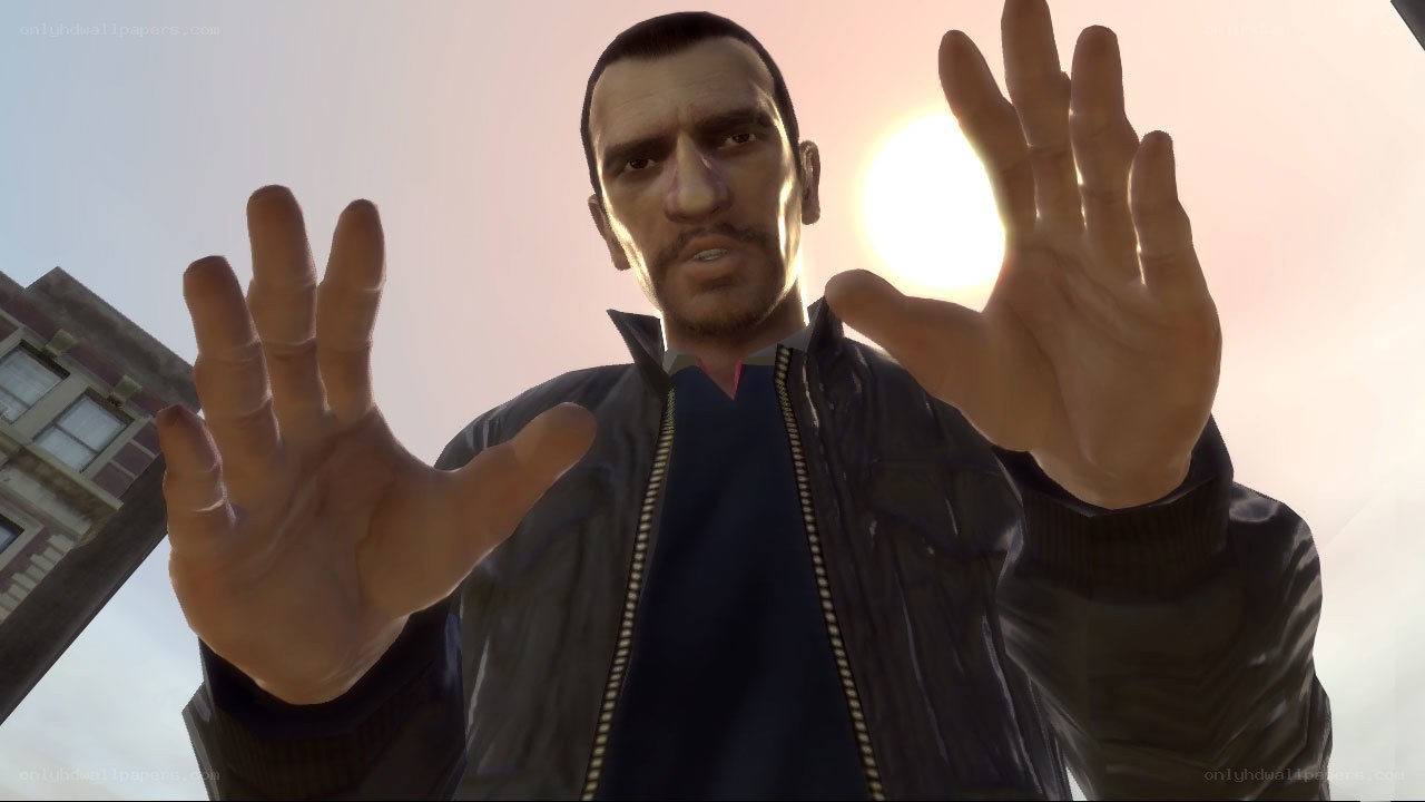 character with hands up