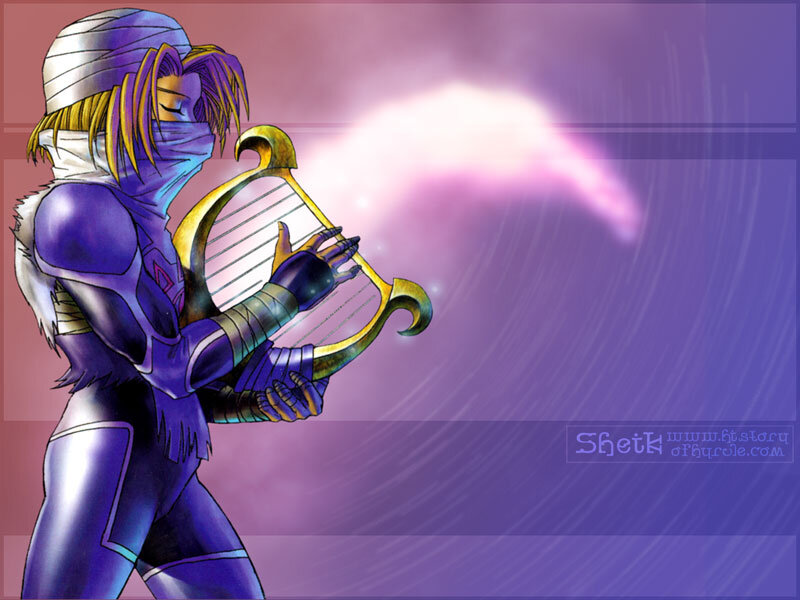 character with harp in purple