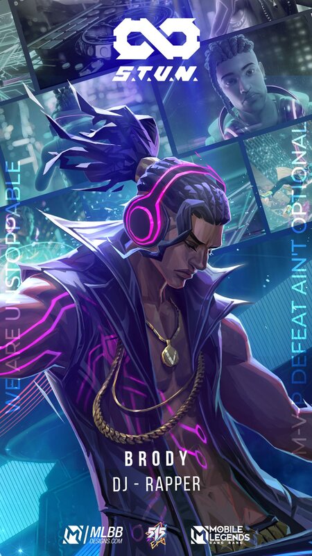 Character with Headphones — Purple, Dramatic