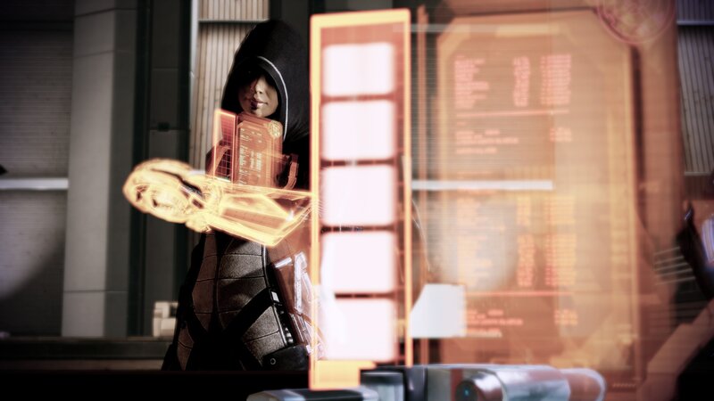 character with holographic interface