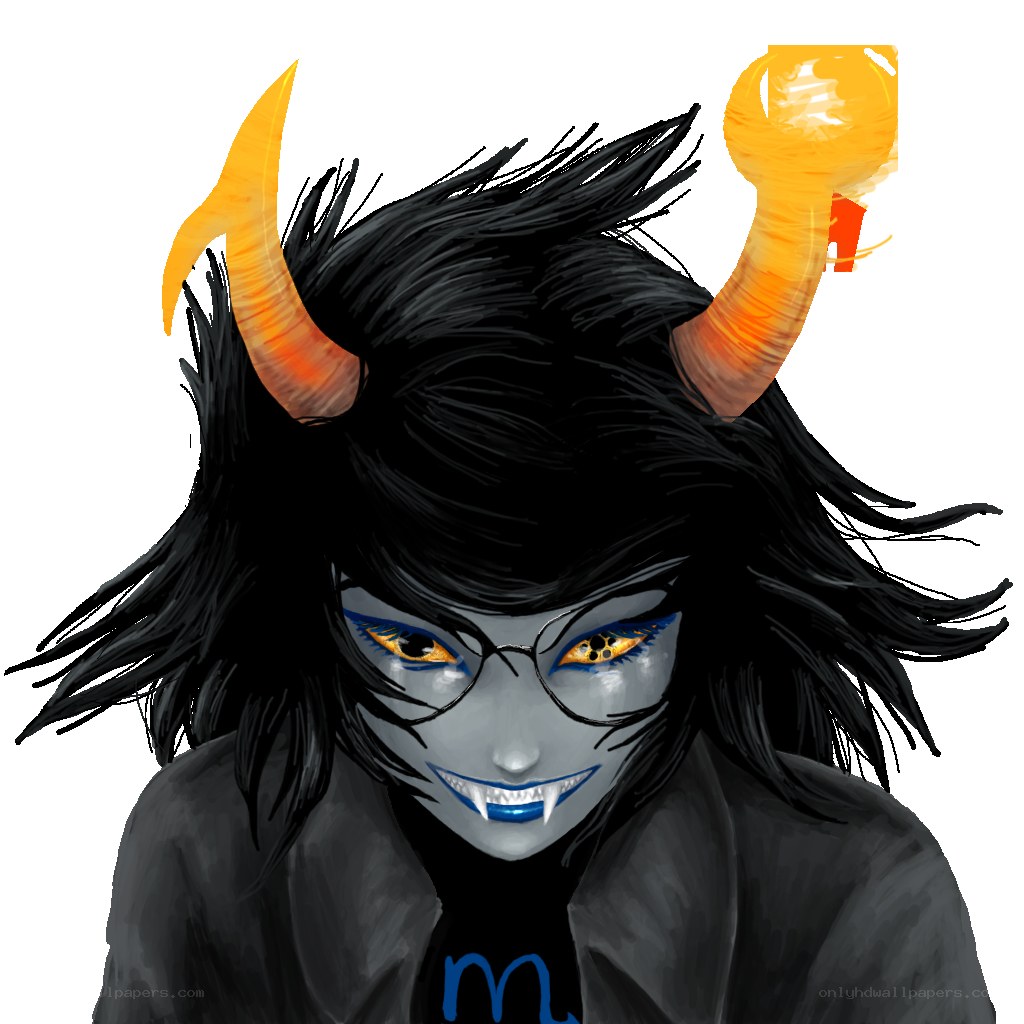 character with horns and glasses