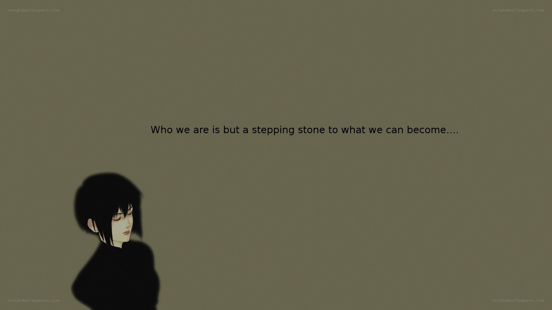 character with inspirational quote
