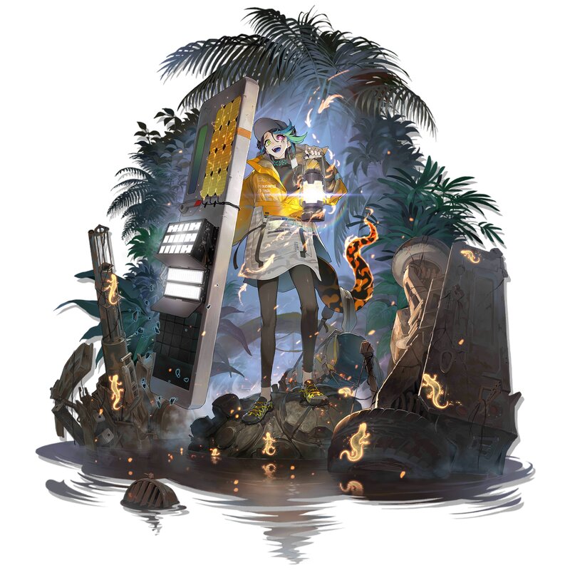 Character with Lantern — Yellow