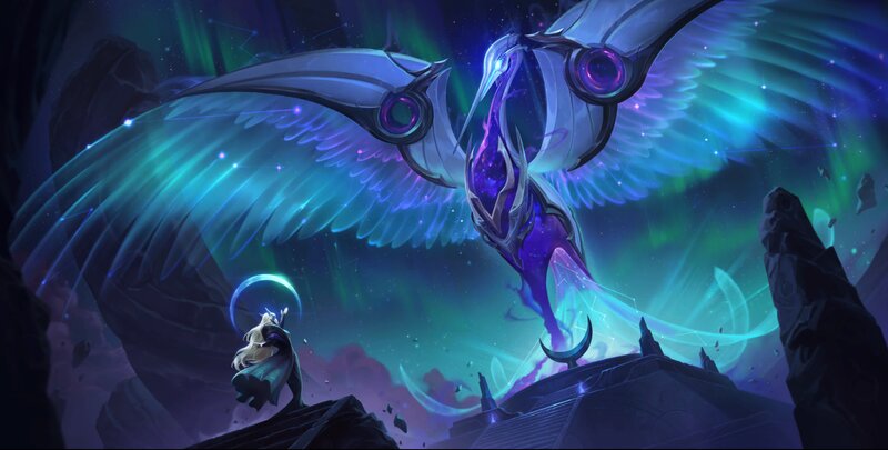 Character with Large Bird — Purple