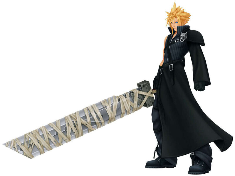 Character with Large Sword — Black, Serious