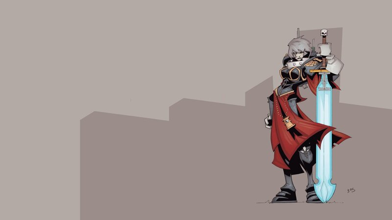 Character with Large Sword — Gray