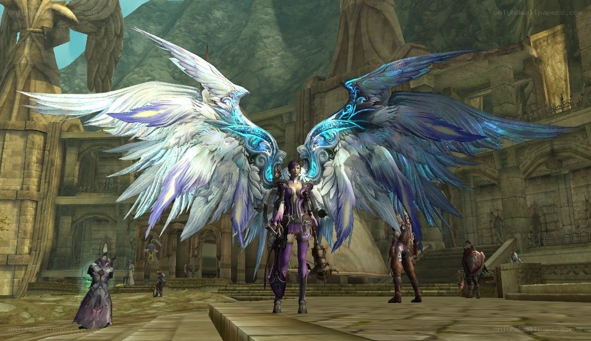 character with large wings in game