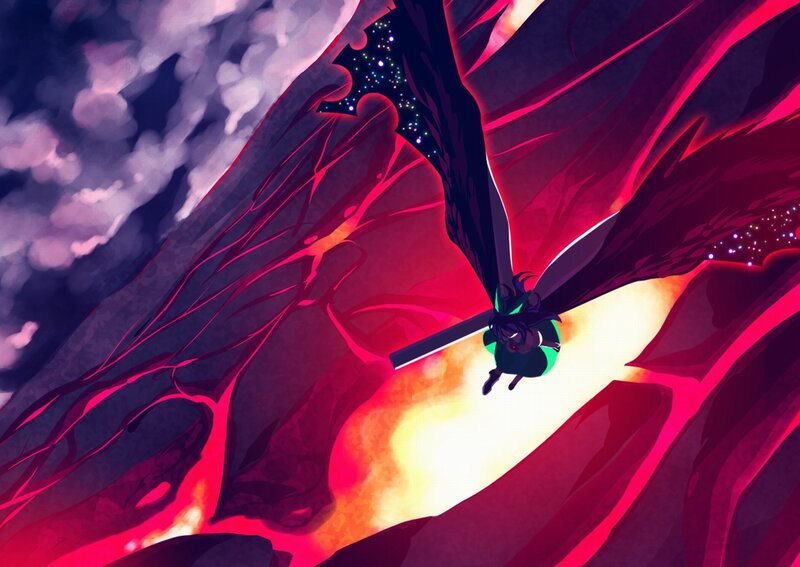 Character with Large Wings — Red, Dramatic
