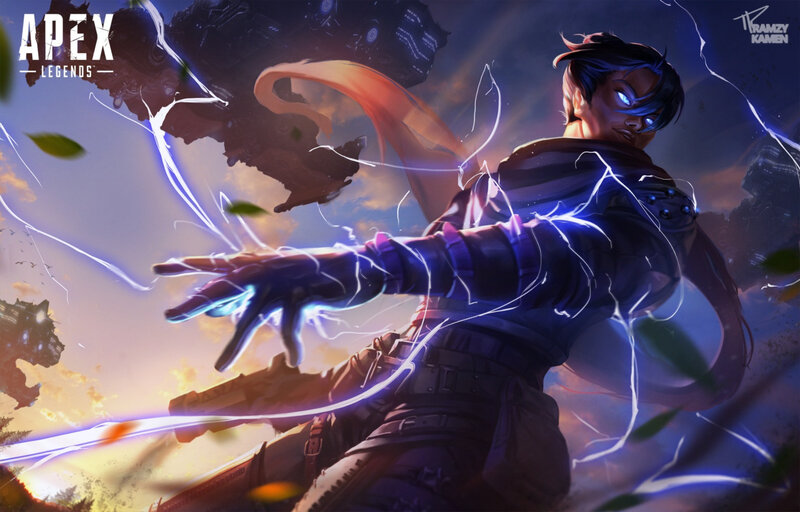 Character with Lightning Powers — Blue, Dramatic