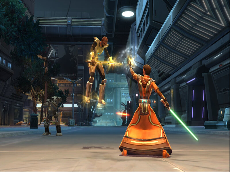 Character with Lightsaber — Orange
