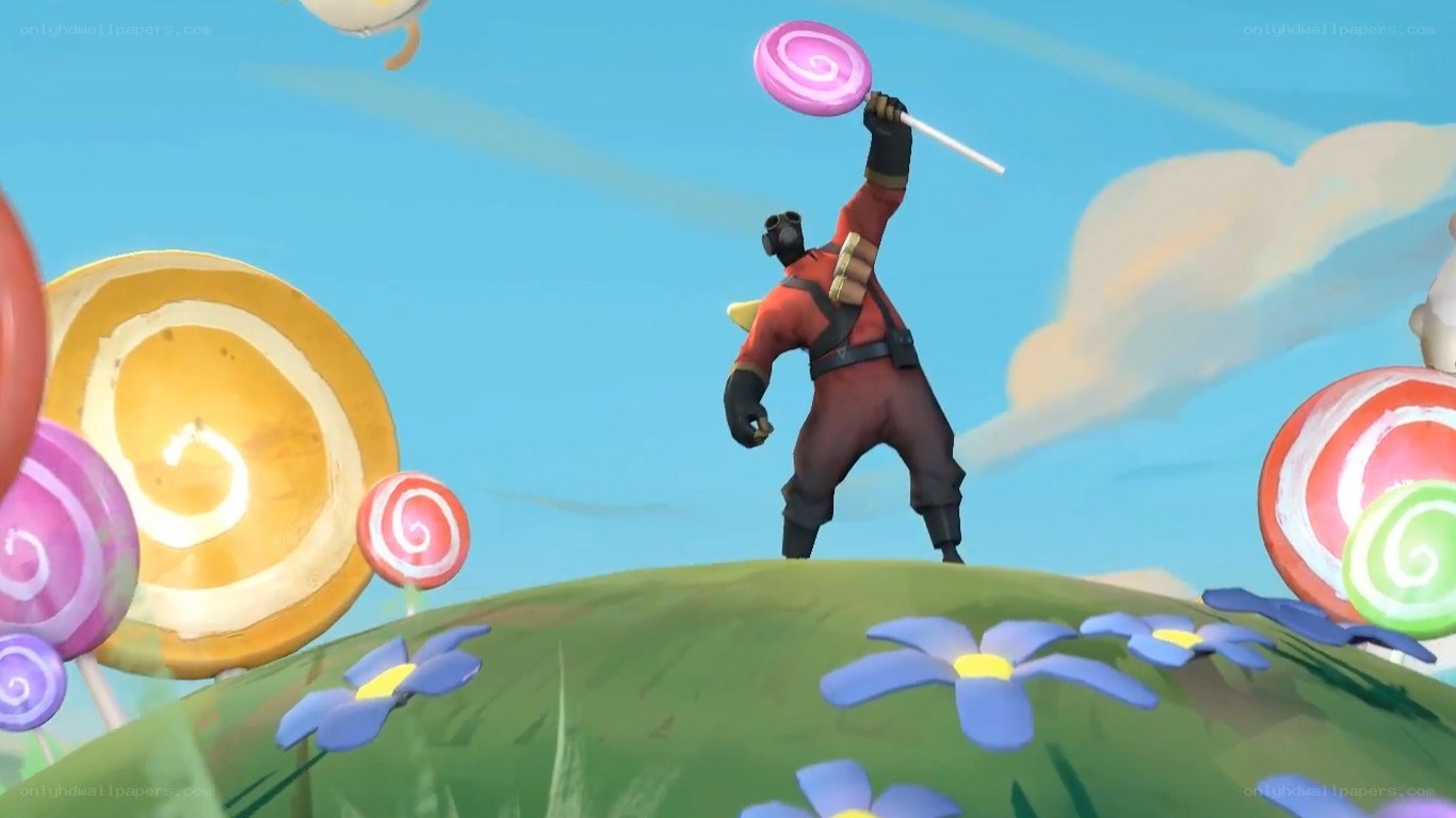 character with lollipop in candy world