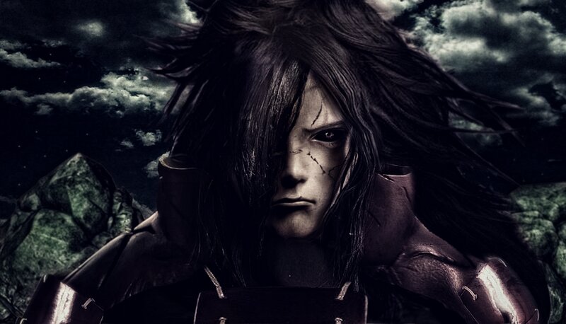 Character with Long Dark Hair — Black