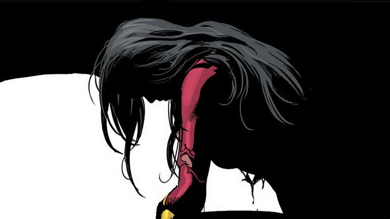 character with long dark hair