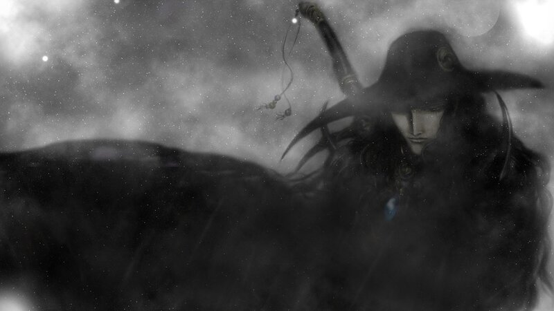 Character with Long Hair — Black, Dramatic, Dark