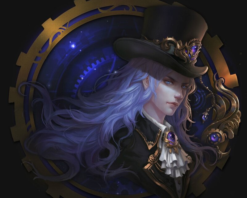 Character with Long Hair — Blue